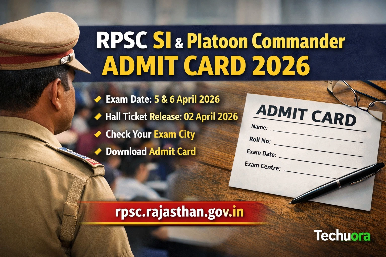 RPSC SI & Platoon Commander Admit Card 2026 – Download Now
