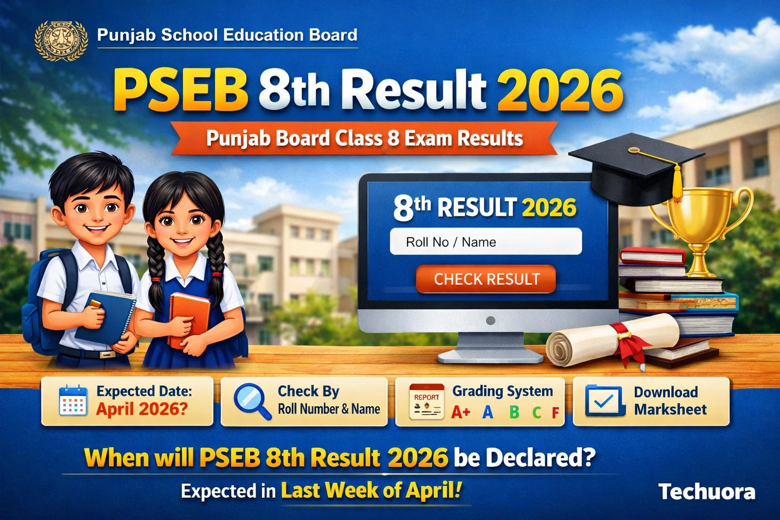 PSEB 8th Result 2026 Date, Punjab Board Class 8 Link
